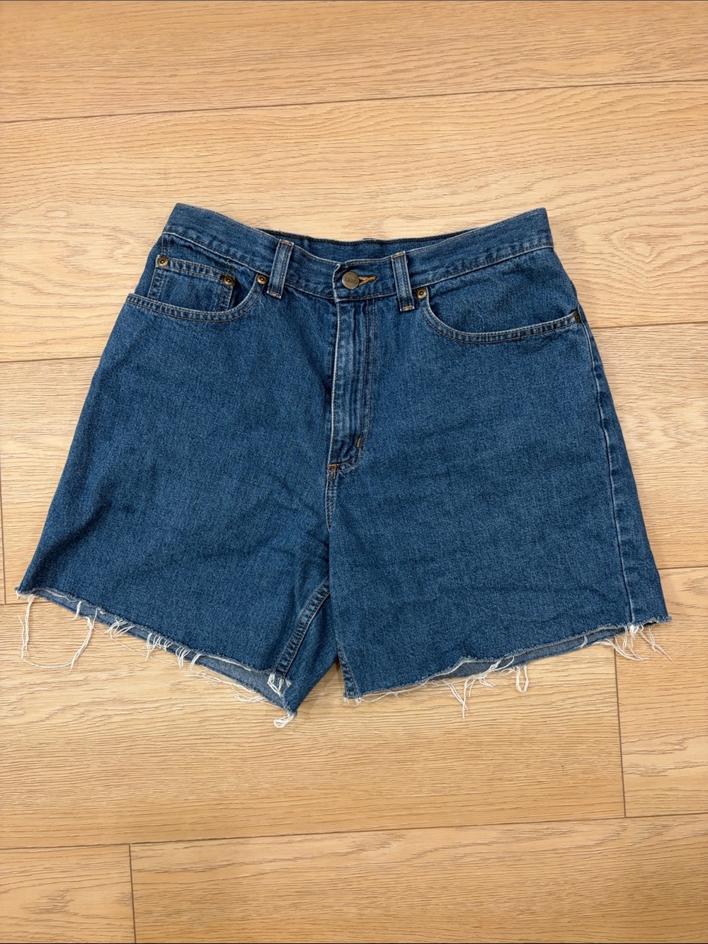 Vintage High-Waist Denim Shorts - Dark Blue